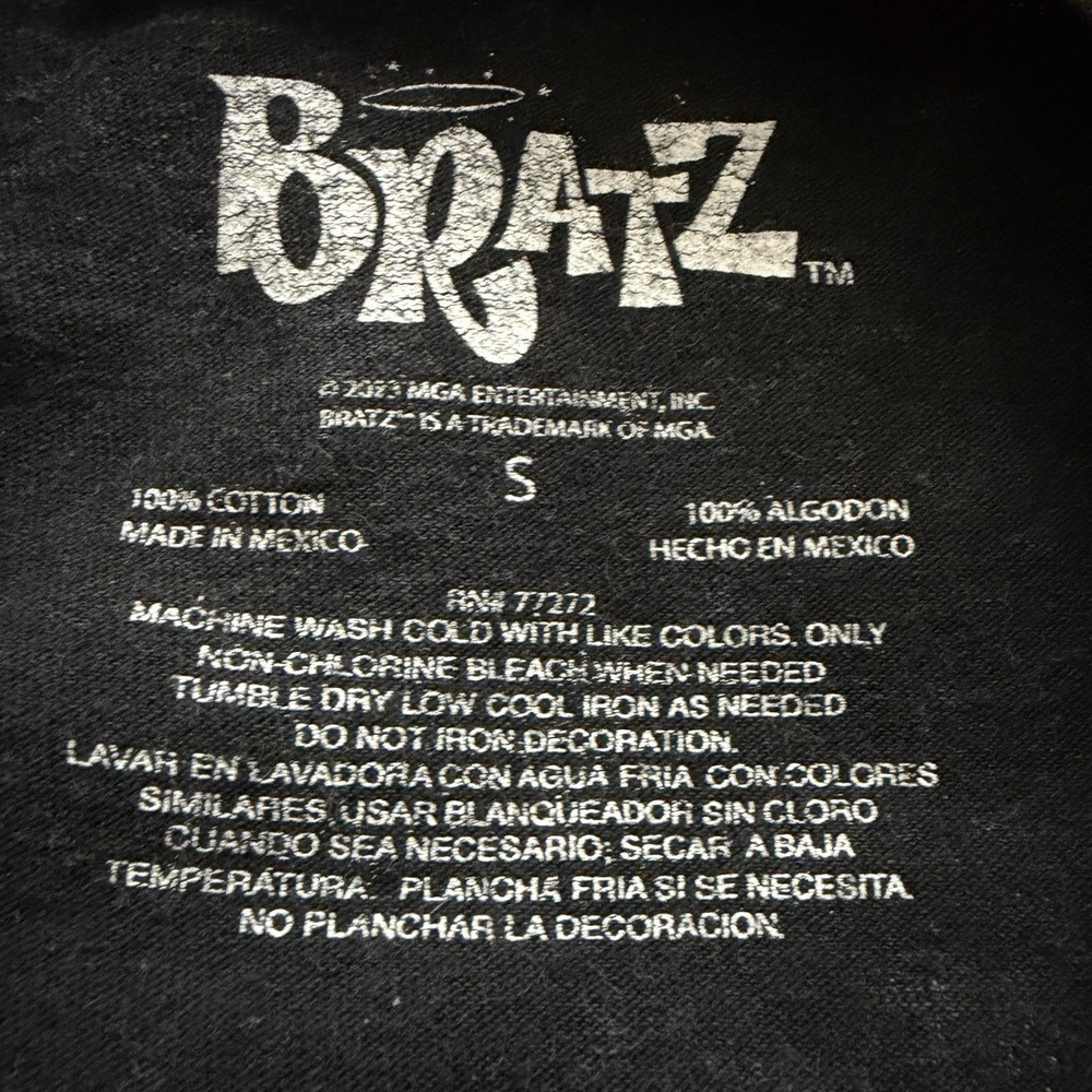 Bratz Women's Angel Cloud Tour T-Shirt Acid Wash Black Small 2023 Graphic Tee - Picture 7 of 7